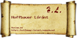 Hoffbauer Lóránt névjegykártya